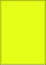 Product EU30002YB - 199.6mm x 289.1mm Labels - Fluorescent Matt Yellow - 1 Per A4 Sheet