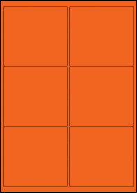 Product EU30007AM - 99.1mm x 93.1mm Labels - Standard Matt Orange - 6 Per A4 Sheet
