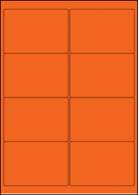 Product EU30008AM - 99.1mm x 67.7mm Labels - Standard Matt Orange - 8 Per A4 Sheet
