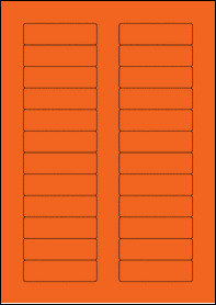 Product EU30017AM - 72mm x 21.1mm Labels - Standard Matt Orange - 24 Per A4 Sheet