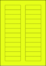 Product EU30017YB - 72mm x 21.1mm Labels - Fluorescent Matt Yellow - 24 Per A4 Sheet