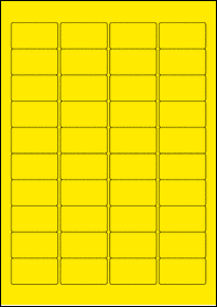 Product EU30018YM - 45.7mm x 25.5mm Labels - Standard Matt Yellow - 40 Per A4 Sheet