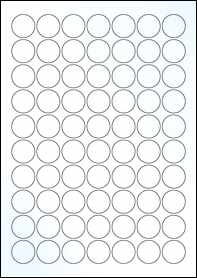 Blank Self Adhesive Labels ~ 25mm Round Circle Labels ~ 70 per A4 Sheet