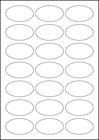 Product  - 60mm x 34mm Oval Labels -  - 21 Per A4 Sheet