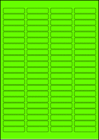 Product EU30049GB - 46mm x 11mm Labels - Fluorescent Matt Green - 84 Per A4 Sheet