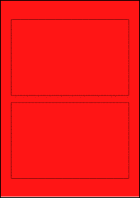 Product EU30062RB - 178mm x 115mm Labels - Fluorescent Matt Red - 2 Per A4 Sheet