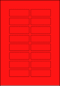 Product EU30067RB - 70mm x 24mm Labels - Fluorescent Matt Red - 16 Per A4 Sheet