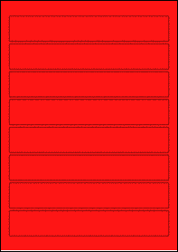 Product EU30070RB - 190mm x 30mm Labels - Fluorescent Matt Red - 8 Per A4 Sheet