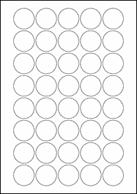 Product  - 32mm Circle Labels -  - 40 Per A4 Sheet