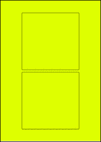 Product EU30101YB - 120mm x 120mm Labels - Fluorescent Matt Yellow - 2 Per A4 Sheet