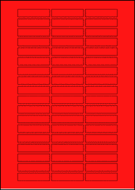 Product EU30107RB - 50mm x 12mm Labels - Fluorescent Matt Red - 54 Per A4 Sheet