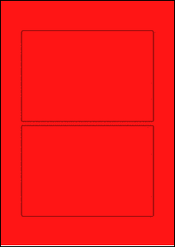 Product EU30127RB - 160mm x 110mm Labels - Fluorescent Matt Red - 2 Per A4 Sheet