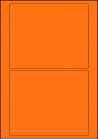 Product EU30128AB - 170mm x 140mm Labels - Fluorescent Matt Orange - 2 Per A4 Sheet