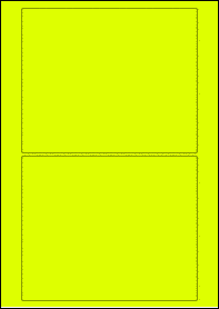 Product EU30128YB - 170mm x 140mm Labels - Fluorescent Matt Yellow - 2 Per A4 Sheet