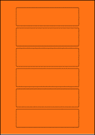 Product EU30138AB - 140mm x 40mm Labels - Fluorescent Matt Orange - 6 Per A4 Sheet