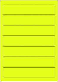 Product EU30141YB - 190mm x 36mm Labels - Fluorescent Matt Yellow - 7 Per A4 Sheet