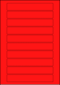 Product EU30150RB - 163mm x 25mm Labels - Fluorescent Matt Red - 10 Per A4 Sheet