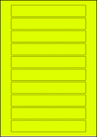 Product EU30150YB - 163mm x 25mm Labels - Fluorescent Matt Yellow - 10 Per A4 Sheet