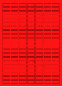 Product EU30170RB - 25mm x 10mm Labels - Fluorescent Matt Red - A4 Sheet - 147 Per A4 Sheet