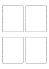 Product EU30209LP - 90mm x 113mm Labels - Weatherproof White Laser - 4 Per A4 Sheet