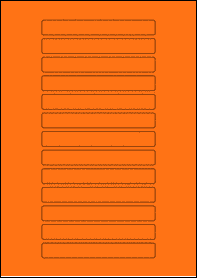 122mm X 16mm Labels - Fluorescent Matt Orange Labels - A4 Sheet Labels 