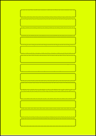 Product EU30215YB - 122mm x 16mm Labels - Fluorescent Matt Yellow - 13 Per A4 Sheet