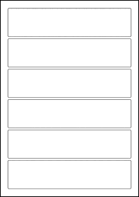 Product  - 188mm x 43mm Labels -  - 6 Per A4 Sheet