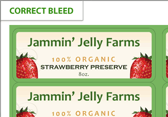 Correct bleed on a label design