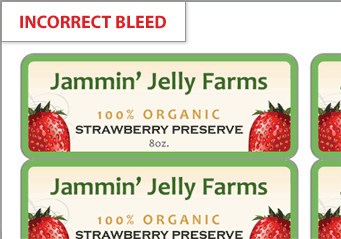 Incorrect bleed on a label design