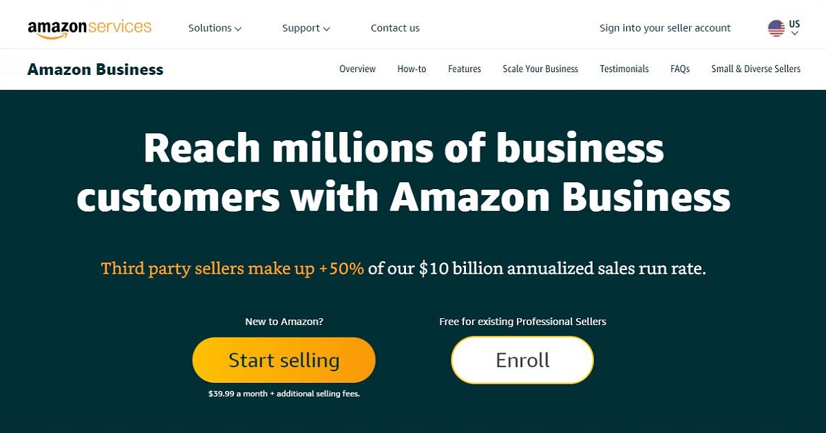 Amazon Business homepage screenshot.screenshot.