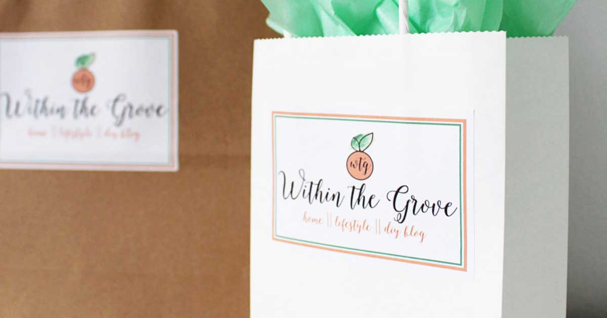 Logo stickers on bags for boutique store and small business purchases