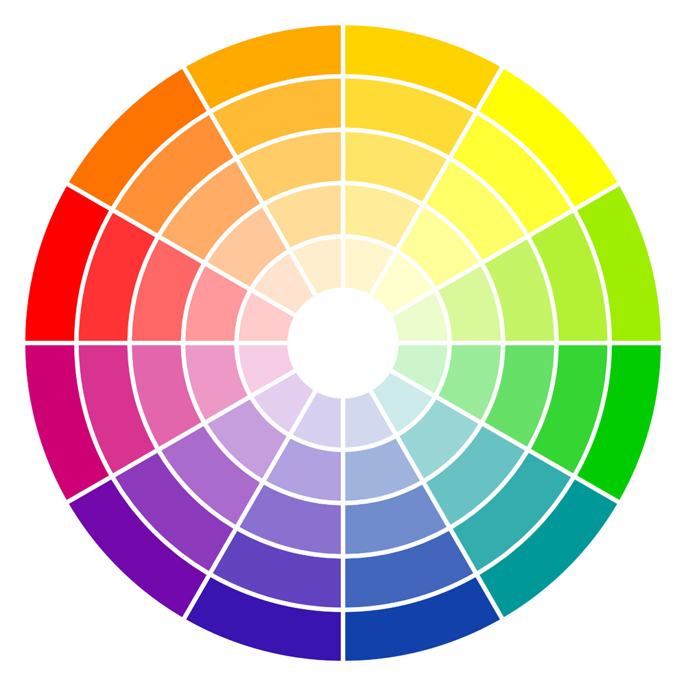 Color wheel graphic.