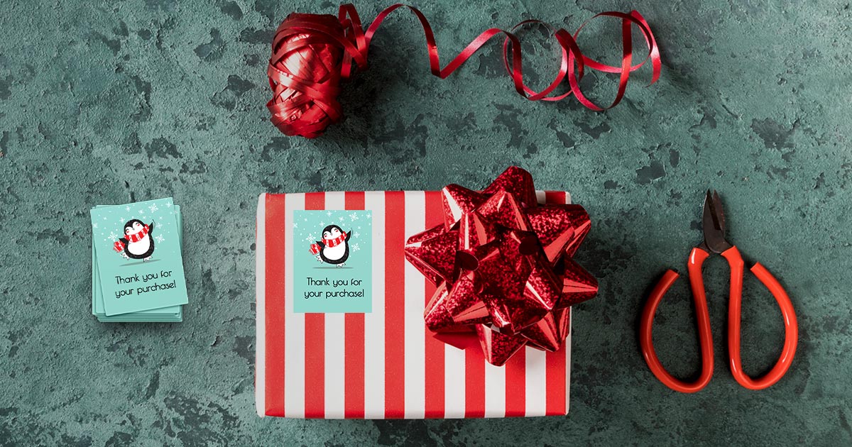 Create homemade stickers for your holiday packaging