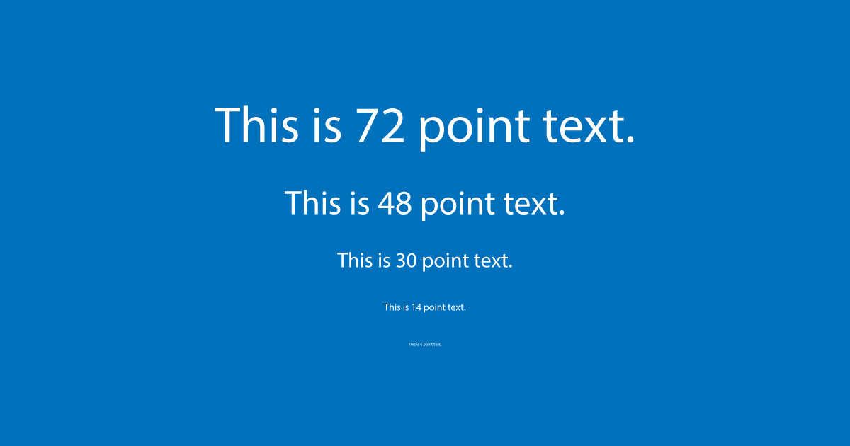 Example of how text sizes really look