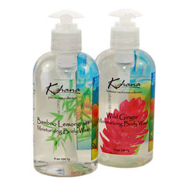 Kohana Skin's Body Wash with gloss clear label