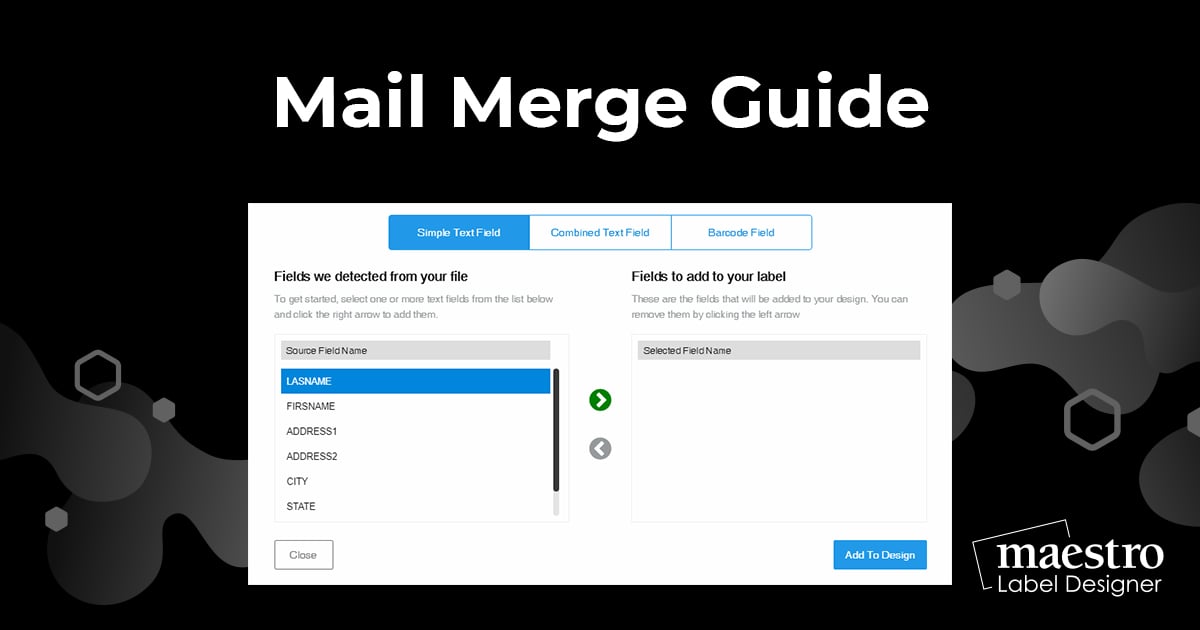 Using the mail merge tool in Maestro Label Designer