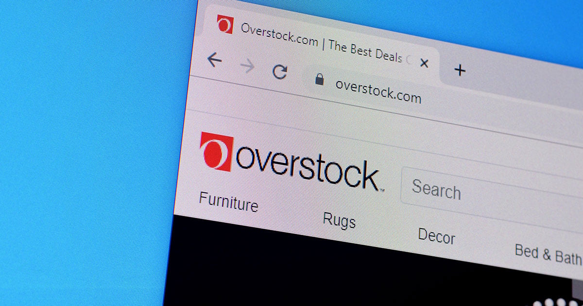 Overstock homepage example of future-proof domain name