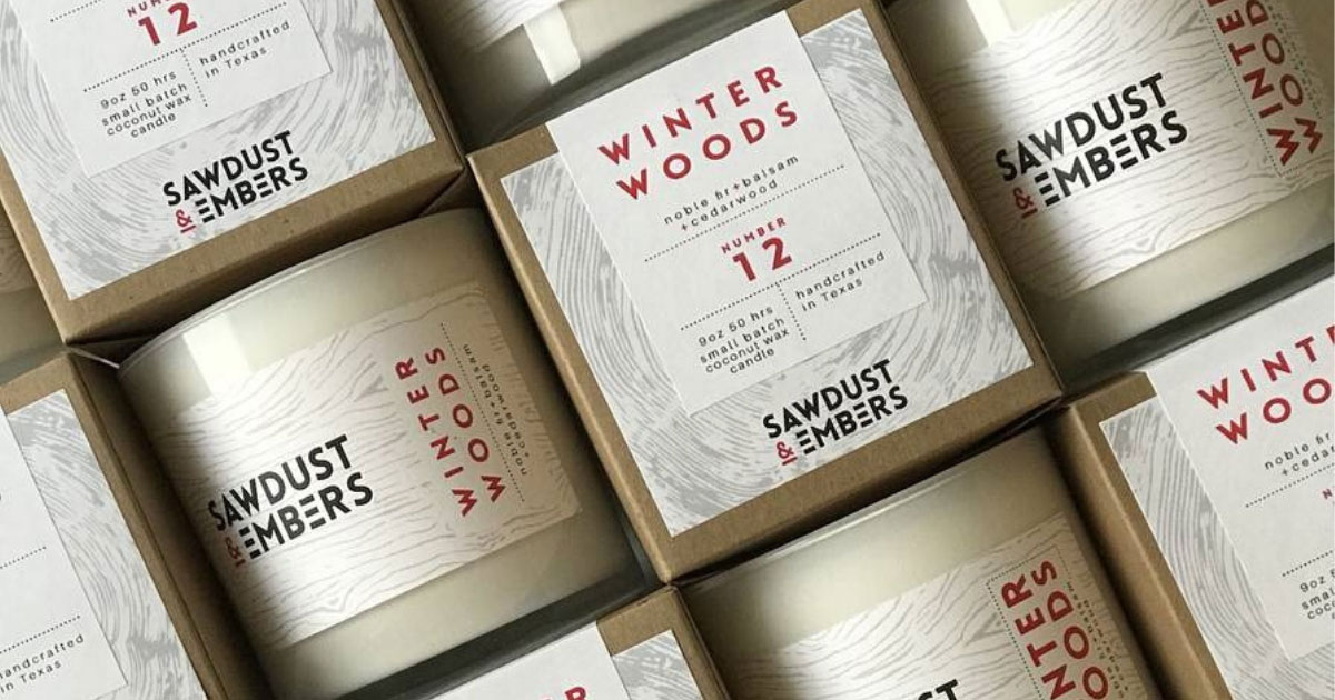 Product shot of Sawdust & Embers candles