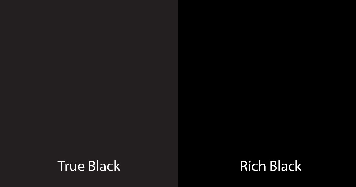 Comparing true black to rich black