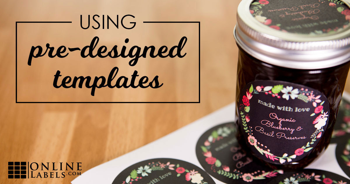 Sheet of printed labels beside canning Mason jar