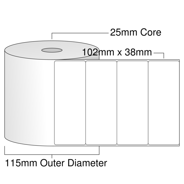 Product ER30266DT - 102mm x 152mm Labels - Standard White Direct Thermal - 500 Per Roll