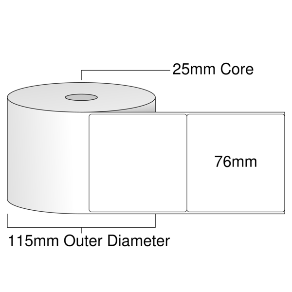 Product ER30270DT - 76mm x 76mm Labels - Standard White Direct Thermal - 1,000 Per Roll