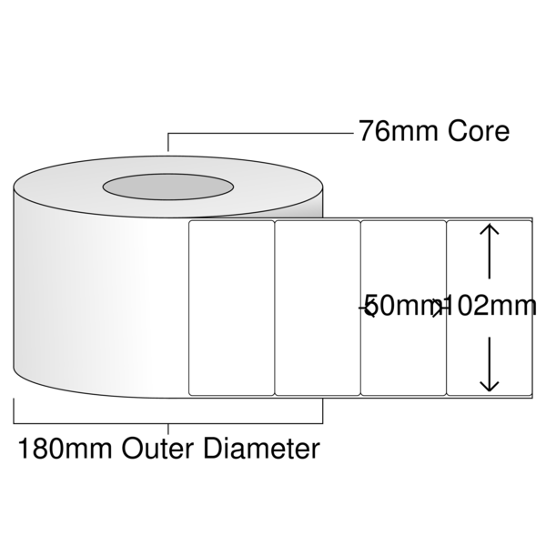 Product ER30274DT - 102mm x 50mm Labels - Standard White Direct Thermal - 3,000 Per Roll