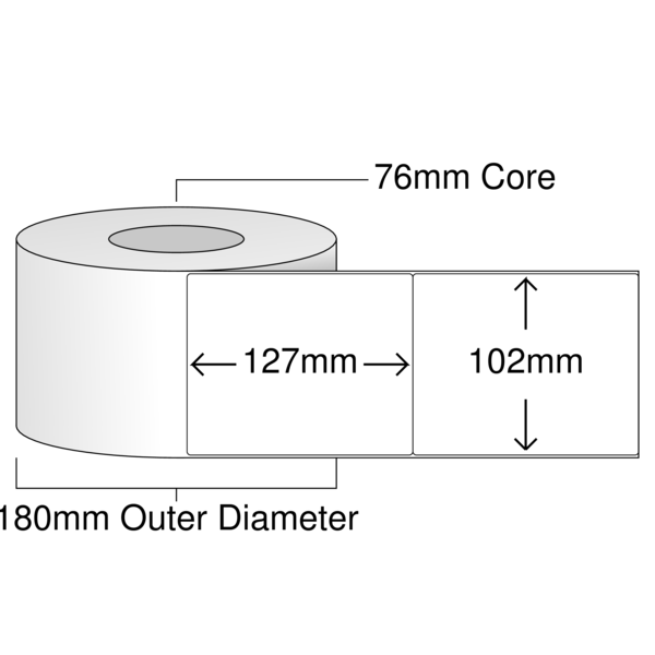 Product ER30277DT - 102mm x 127mm Labels - Standard White Direct Thermal - 1,200 Per Roll