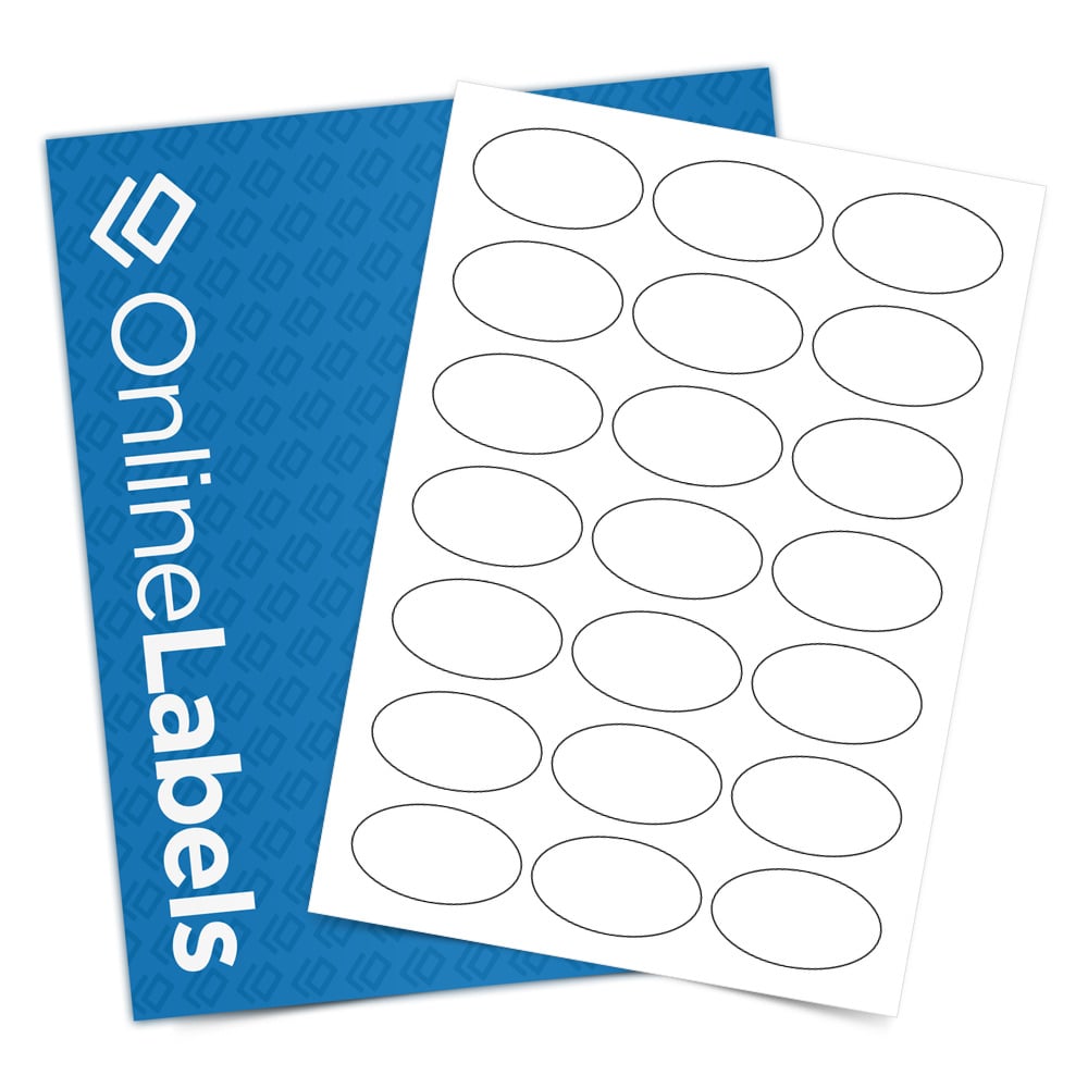 Product  - 60mm x 34mm Oval Labels -  - 21 Per A4 Sheet