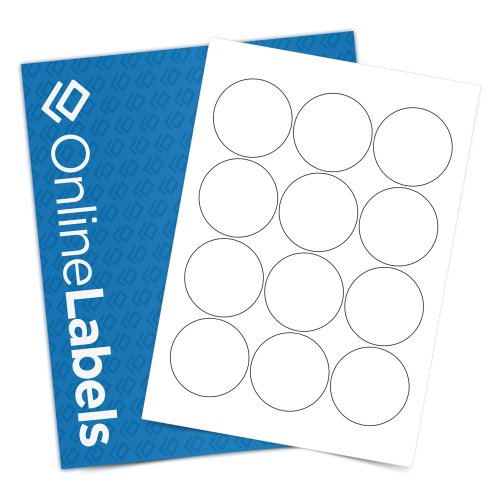 Product  - 60mm Circle Labels -  - 12 Per A4 Sheet