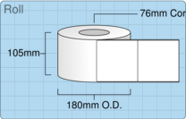 Product ER30276DT - 102mm x 102mm Labels - Standard White Direct Thermal - 1,500 Per Roll